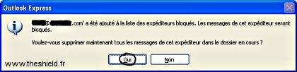 Spam - confirme le blocage