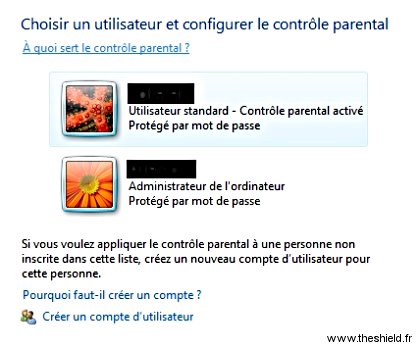 Contrôle parental - Compte