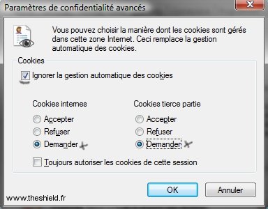 Cookies - Demande de gestion