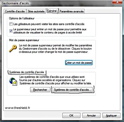 Controle parental - système controle accès
