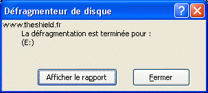 Défragmentation - Affiche le rapport