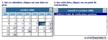 Restauration système - Choix de la date